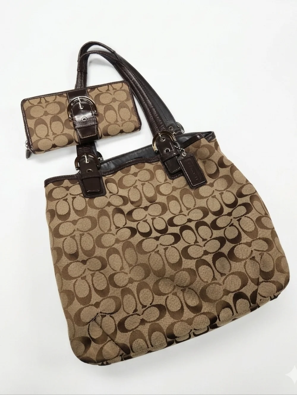 Coach Vintage Soho Signature CC Tote Bag With Wallet Purse Y2k 2000s